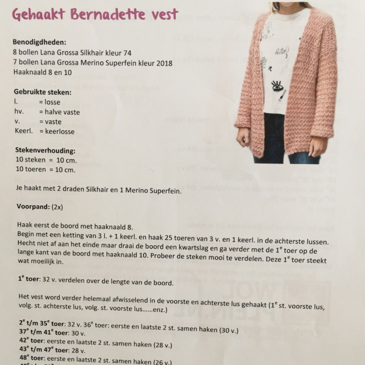 Betere Bernadette vest haken - Breiclub.nl CO-68